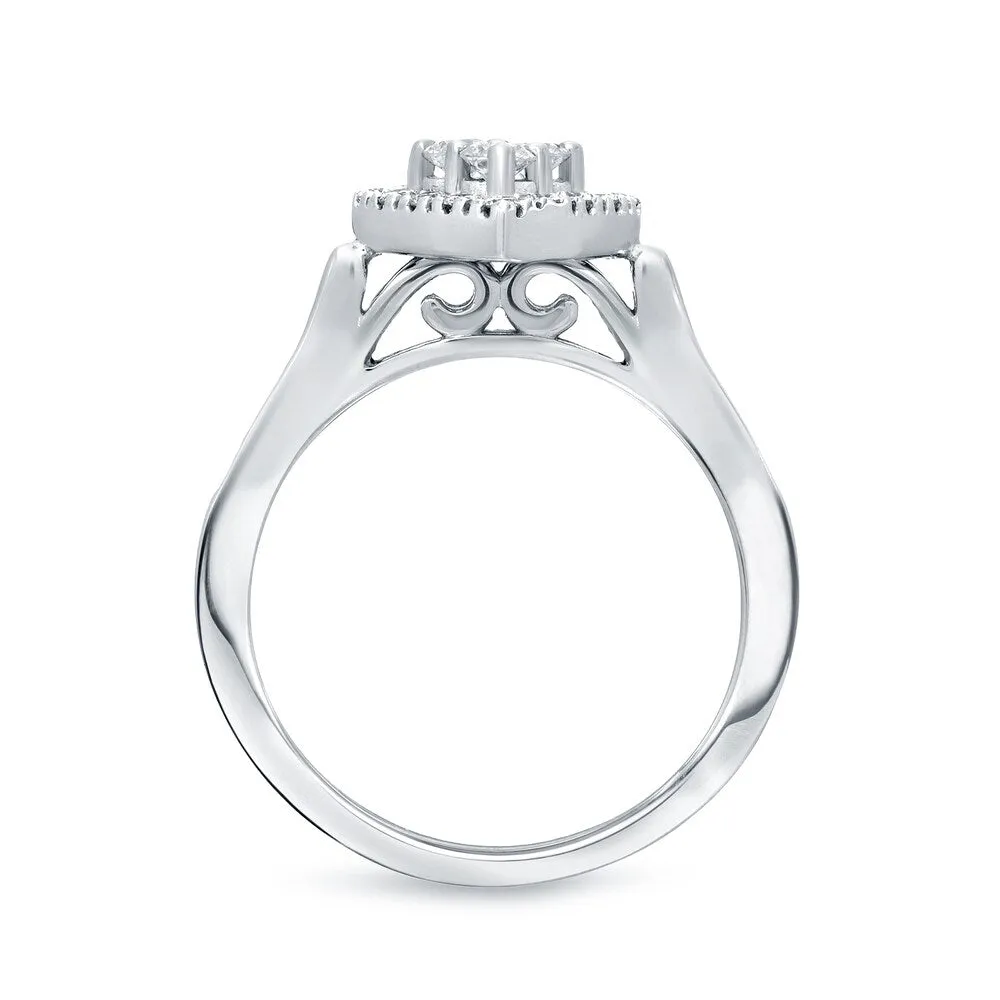 14k Gold 3/5ct TDW Heart-Shaped Diamond Halo Engagement Ring Set by Auriya sold by Zulily product image thumbnail 2