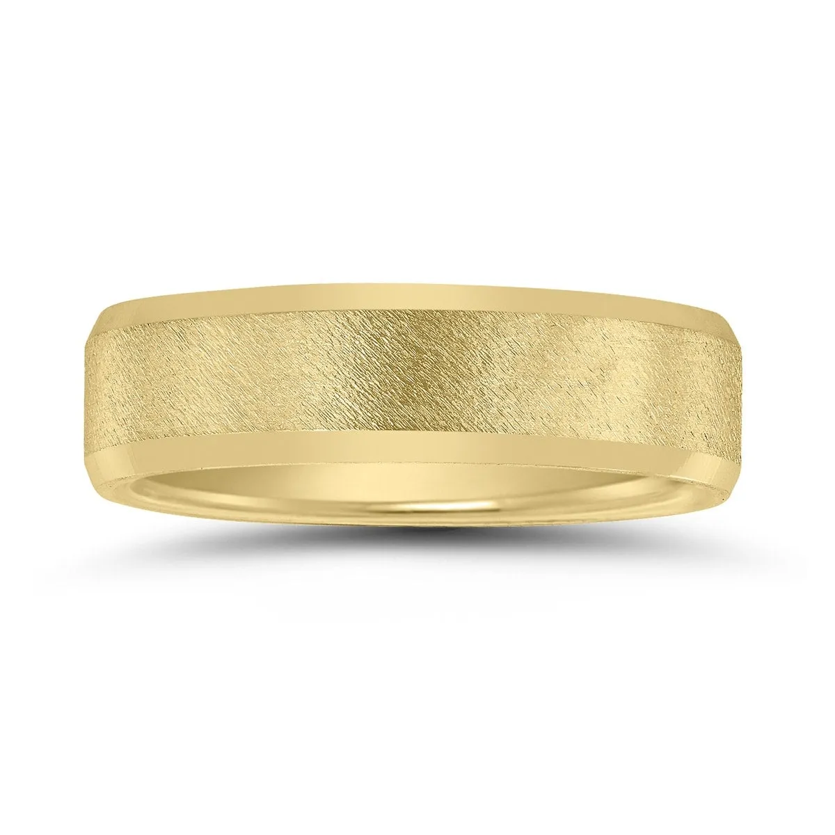 Men's 6mm Stone Finish Wedding Band in 10K Yellow Gold sold by Zulily