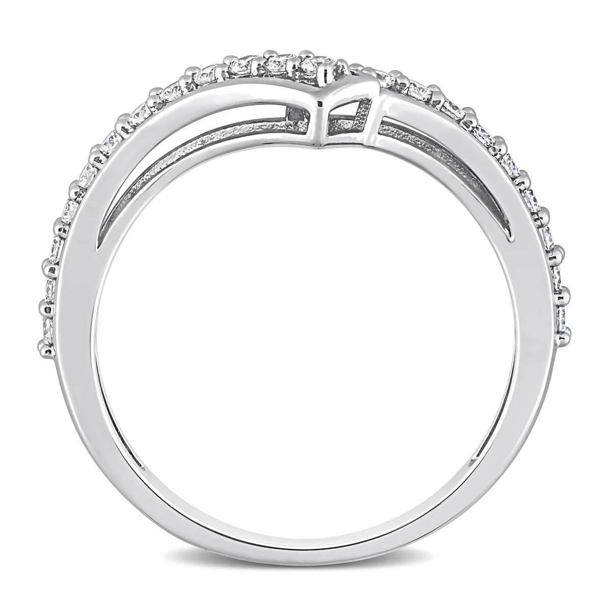 Miadora 1/3ct TDW Diamond Contour Stackable Anniversary Wedding band in 10k White Gold sold by Zulily product image thumbnail 5