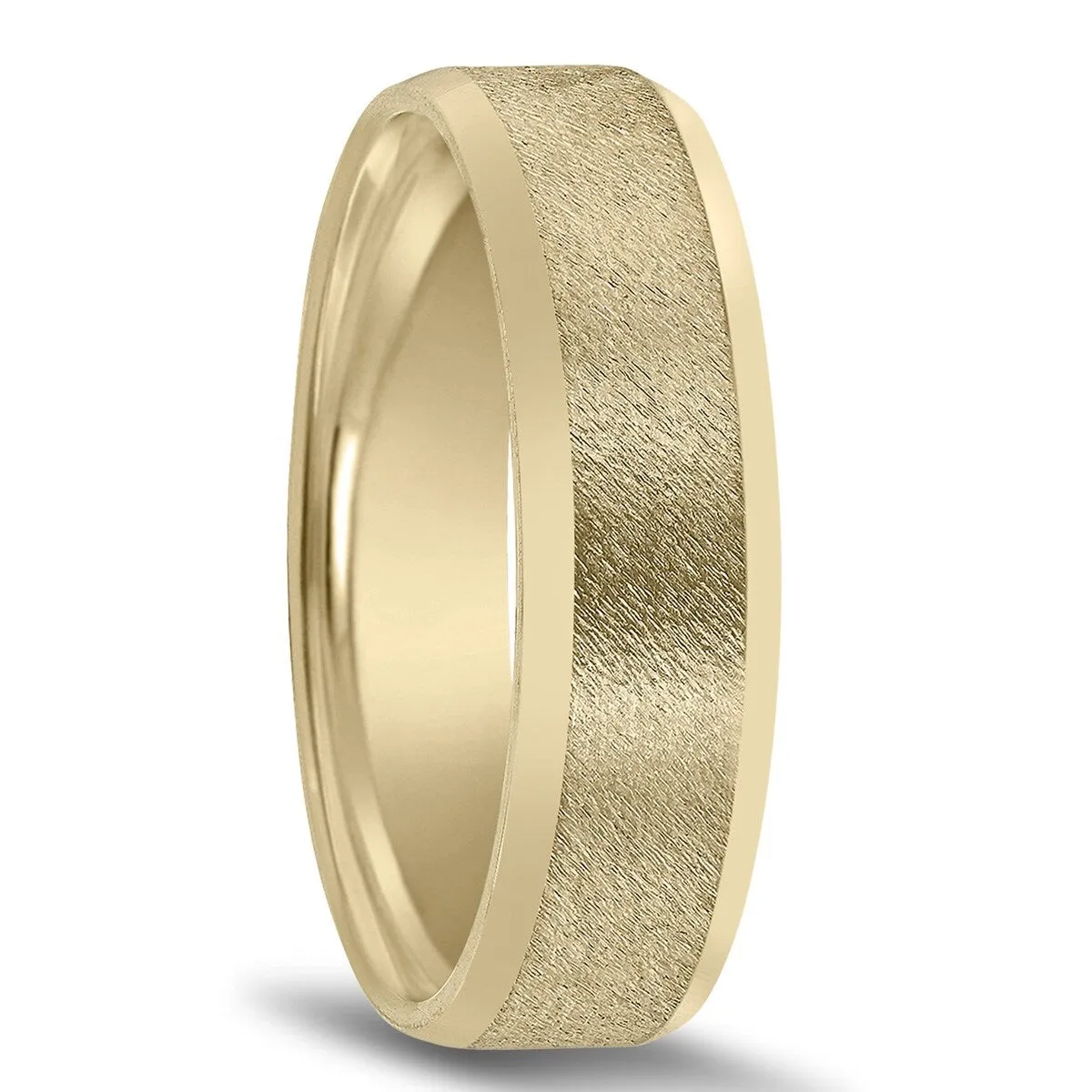 Men's 6mm Stone Finish Wedding Band in 10K Yellow Gold sold by Zulily product image thumbnail 2