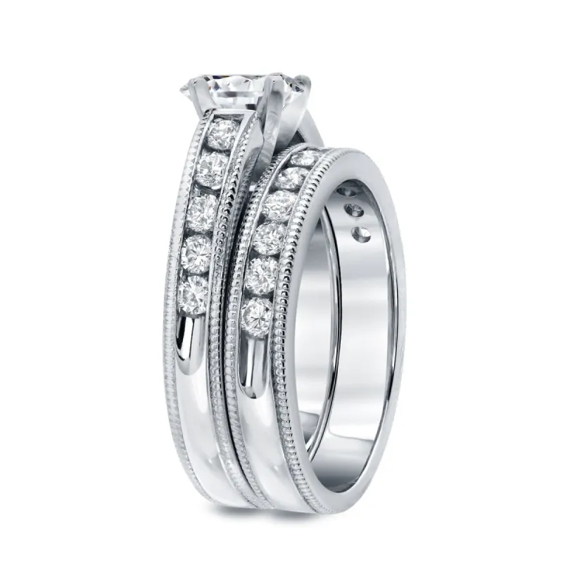 Auriya 14k Gold 2 carat TW Classic Round Diamond Engagement Ring Set sold by Zulily