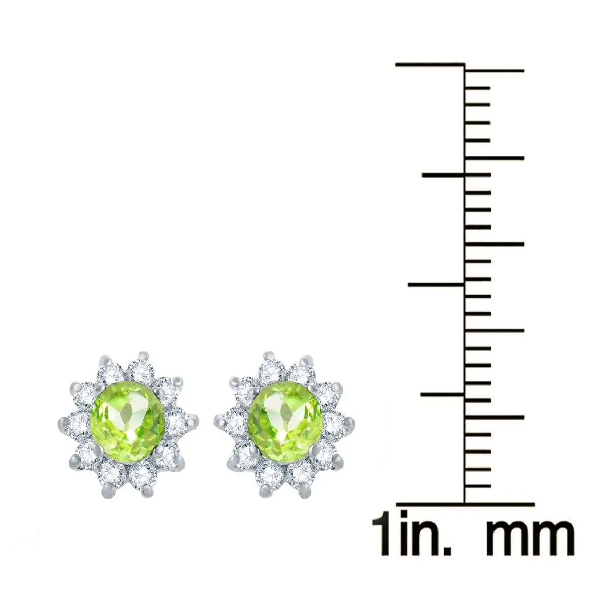 Sterling Silver Peridot and White Topaz Flower Stud Earring sold by Zulily product image thumbnail 3
