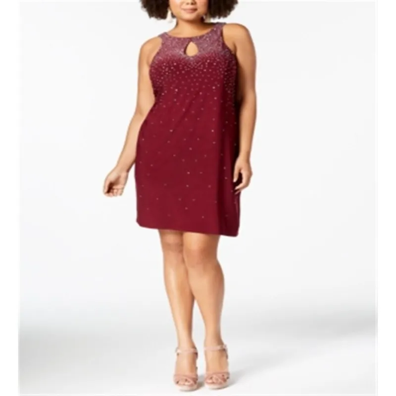 Morgan & Company Women's Embellished Keyhole Sheath Dress Red Size 18W sold by Zulily