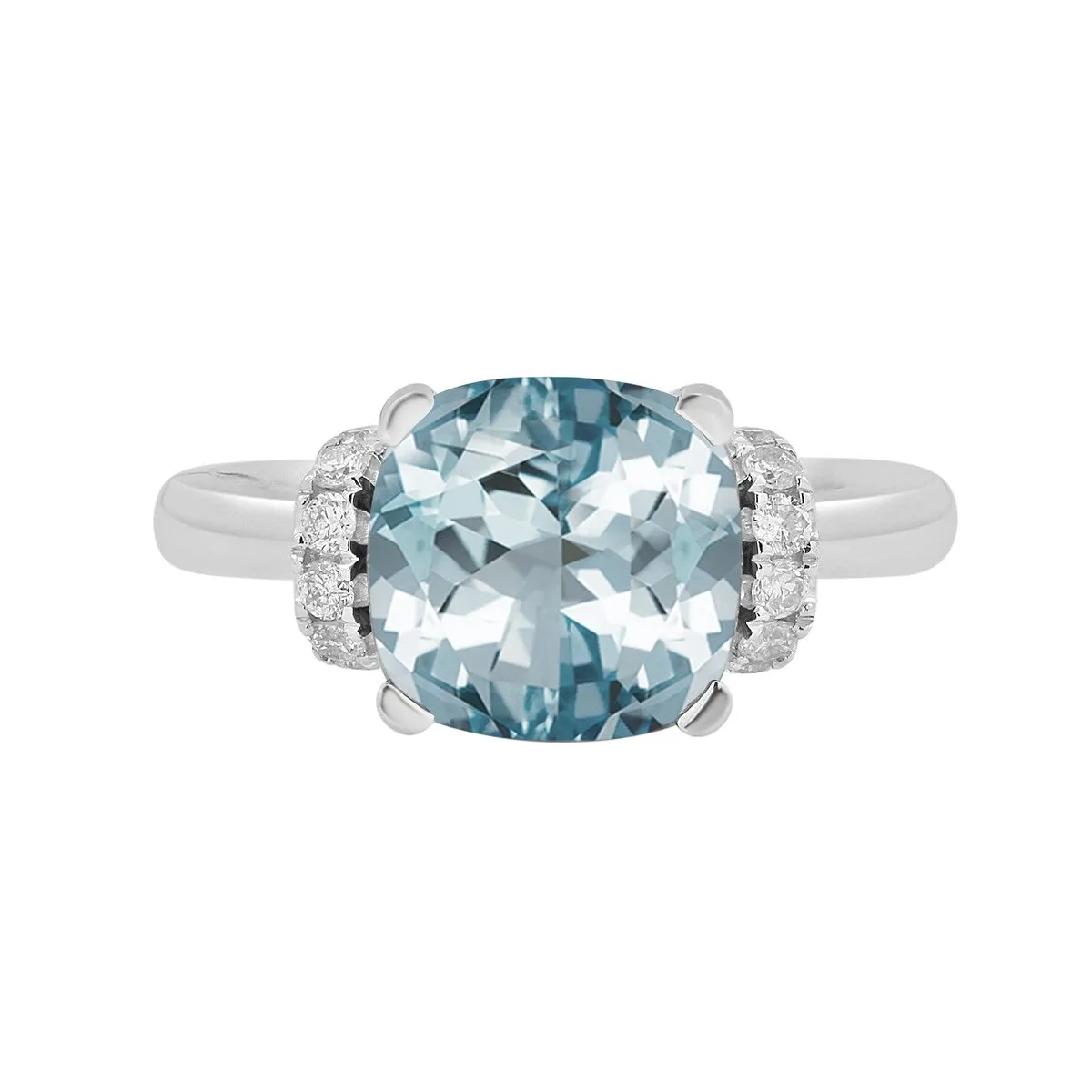 Auriya Unique 2ct Cushion-cut Aquamarine and Diamond Engagement Ring 1/5cttw 14k Gold sold by Zulily product image thumbnail 2