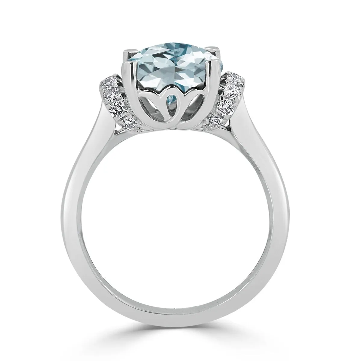 Auriya Unique 2ct Cushion-cut Aquamarine and Diamond Engagement Ring 1/5cttw 14k Gold sold by Zulily product image thumbnail 5