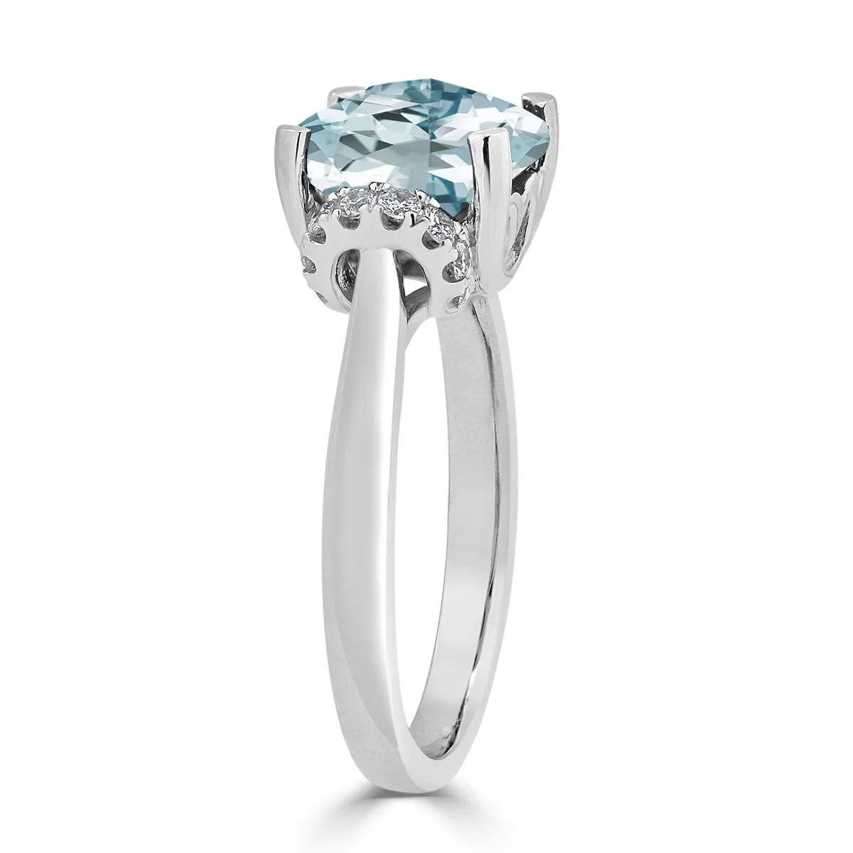 Auriya Unique 2ct Cushion-cut Aquamarine and Diamond Engagement Ring 1/5cttw 14k Gold sold by Zulily product image thumbnail 4