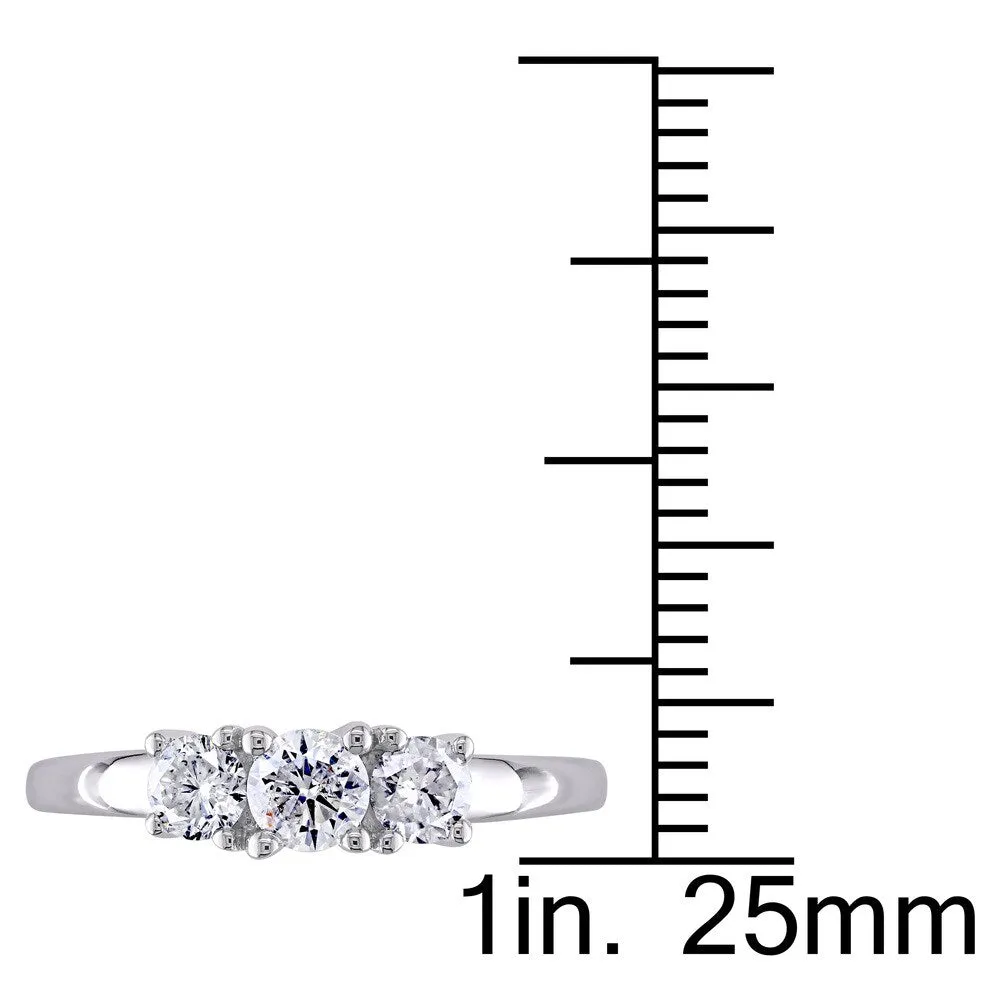 Miadora Signature Collection 14k White Gold 1/2ct TDW Certified Diamond Three-Stone Engagement Ring sold by Zulily product image thumbnail 3