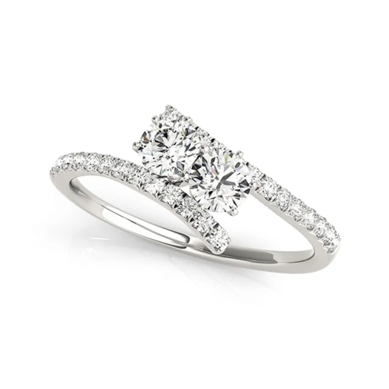 Auriya 14k Gold 1ctw Modern Two-stone Diamond Engagement Ring sold by Zulily