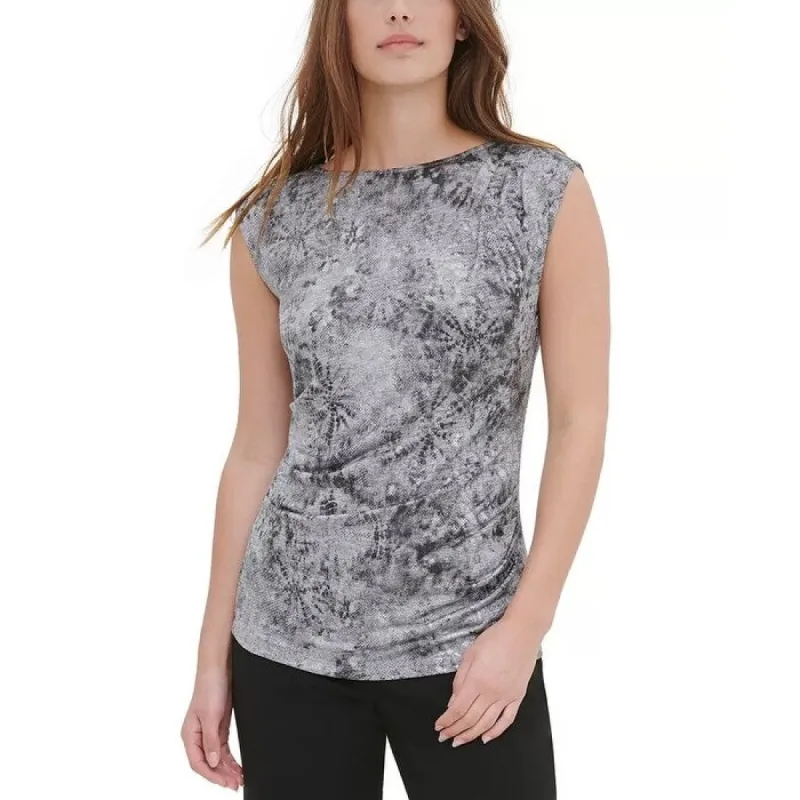Calvin Klein Women's Ruched Foil Camisole Top Charcoal Size Small sold by Zulily