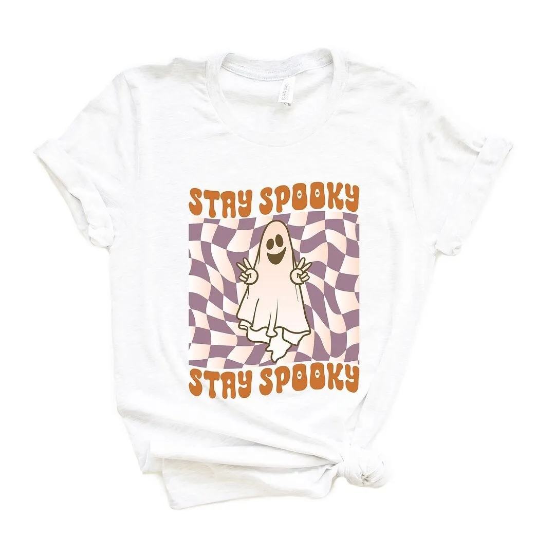 Checkered Stay Spooky Ghost Short Sleeve Tee sold by Zulily product image thumbnail 2