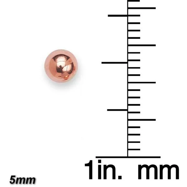 Solid 14k Rose Gold 3-8mm Ball Screw-back Earrings - Pink sold by Zulily product image thumbnail 3