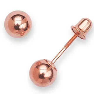 Solid 14k Rose Gold 3-8mm Ball Screw-back Earrings - Pink sold by Zulily