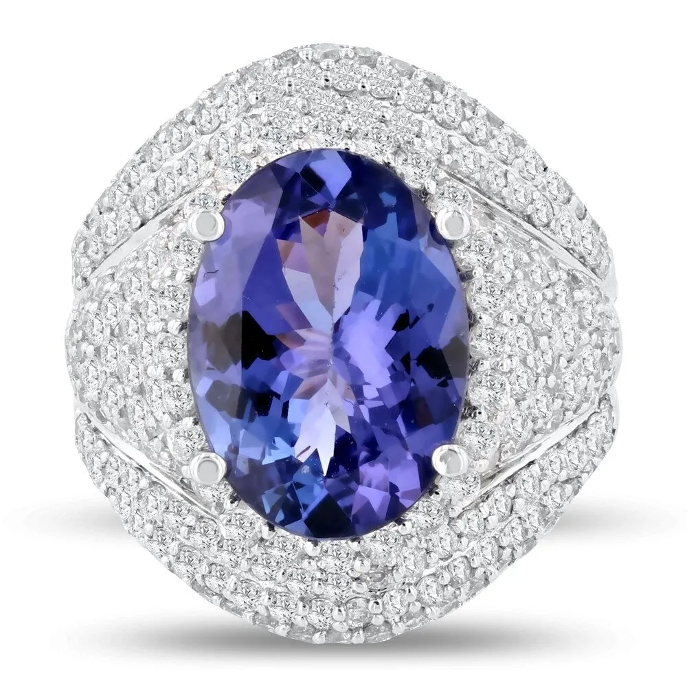 Auriya 14k White Gold 5 1/4ct Tanzanite and 2 1/4ct TDW Diamond Ring sold by Zulily product image thumbnail 2