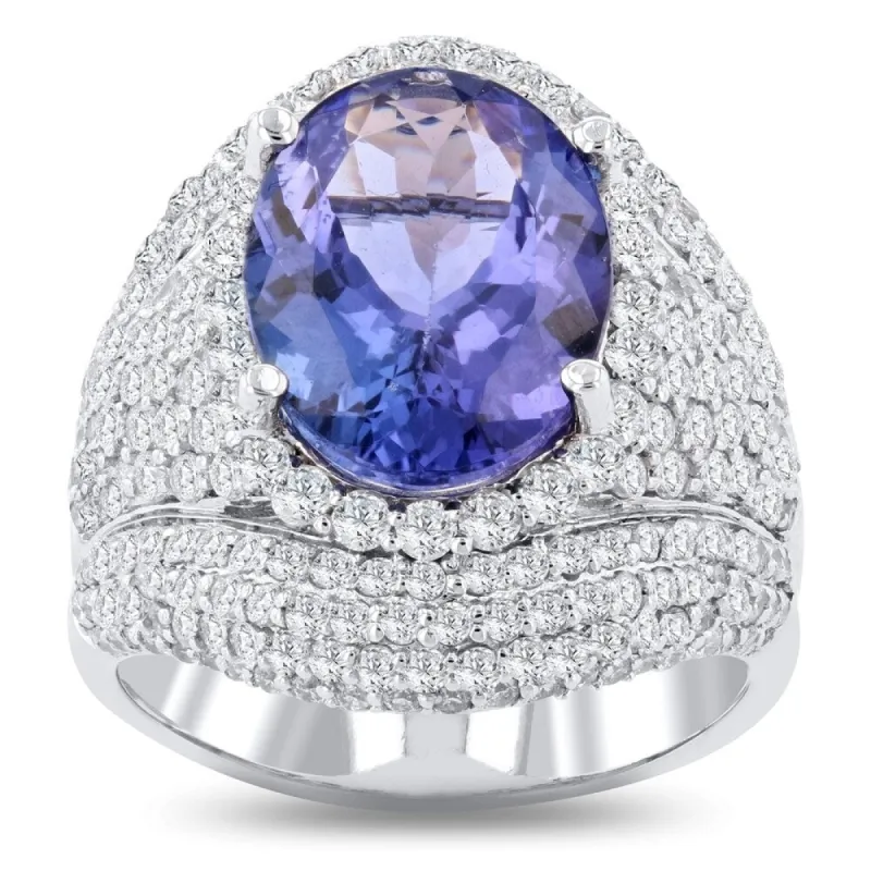 Auriya 14k White Gold 5 1/4ct Tanzanite and 2 1/4ct TDW Diamond Ring sold by Zulily