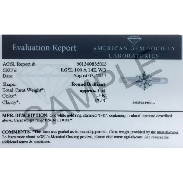 AGS Certified 3/8 Carat Round Diamond Solitaire Ring in 14K Yellow Gold (H-I Color, SI1-SI2 Clarity) sold by Zulily product image thumbnail 4