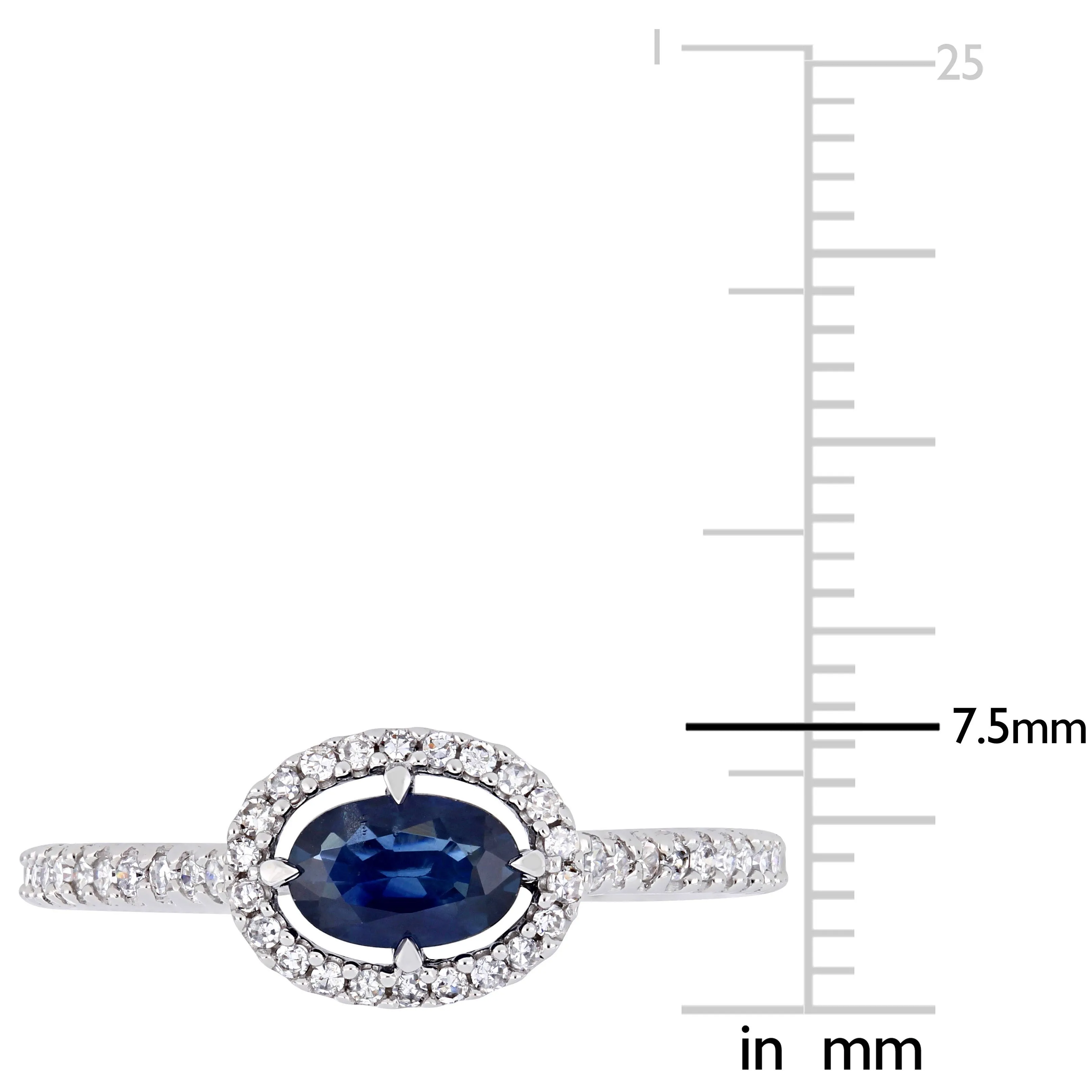 Miadora 5/8ct TGW Sapphire and 1/5ct TW Diamond Floating Halo Ring in 14k White Gold sold by Zulily product image thumbnail 2