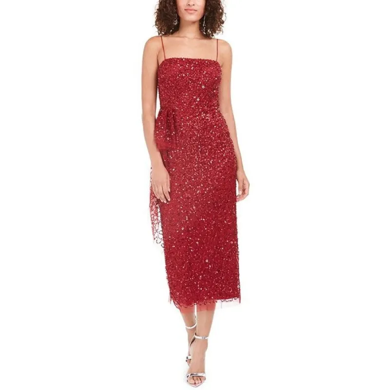 Adrianna Papell Women's Beaded Column Dress Red Size 2 sold by Zulily