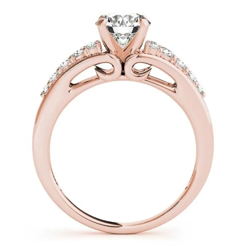 Auriya 14k Gold 2 1/2ct Round Moissanite and 1/3ctw Diamond Engagement Ring sold by Zulily