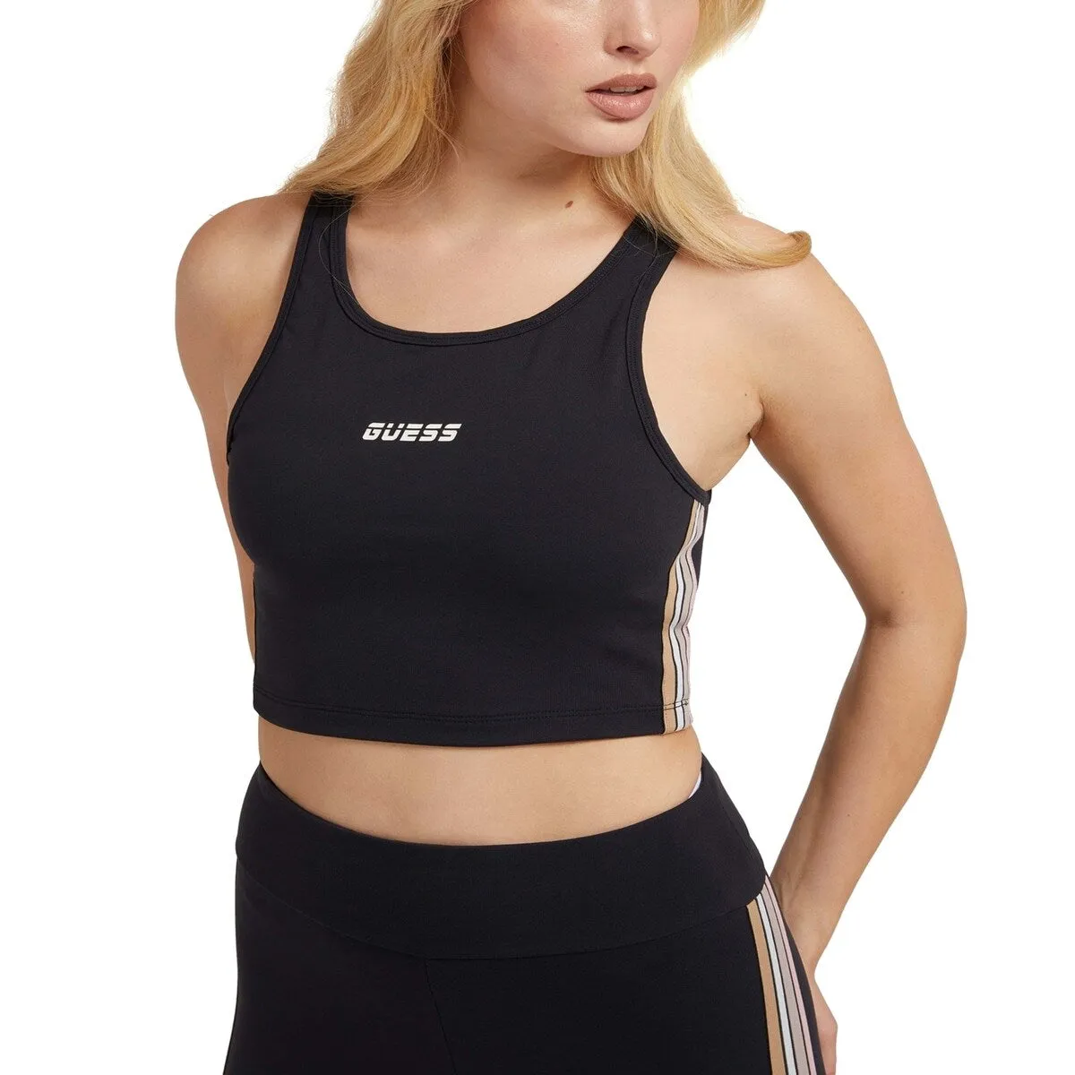 GUESS Women's Brittany Active Crop Top Black Size Large sold by Zulily