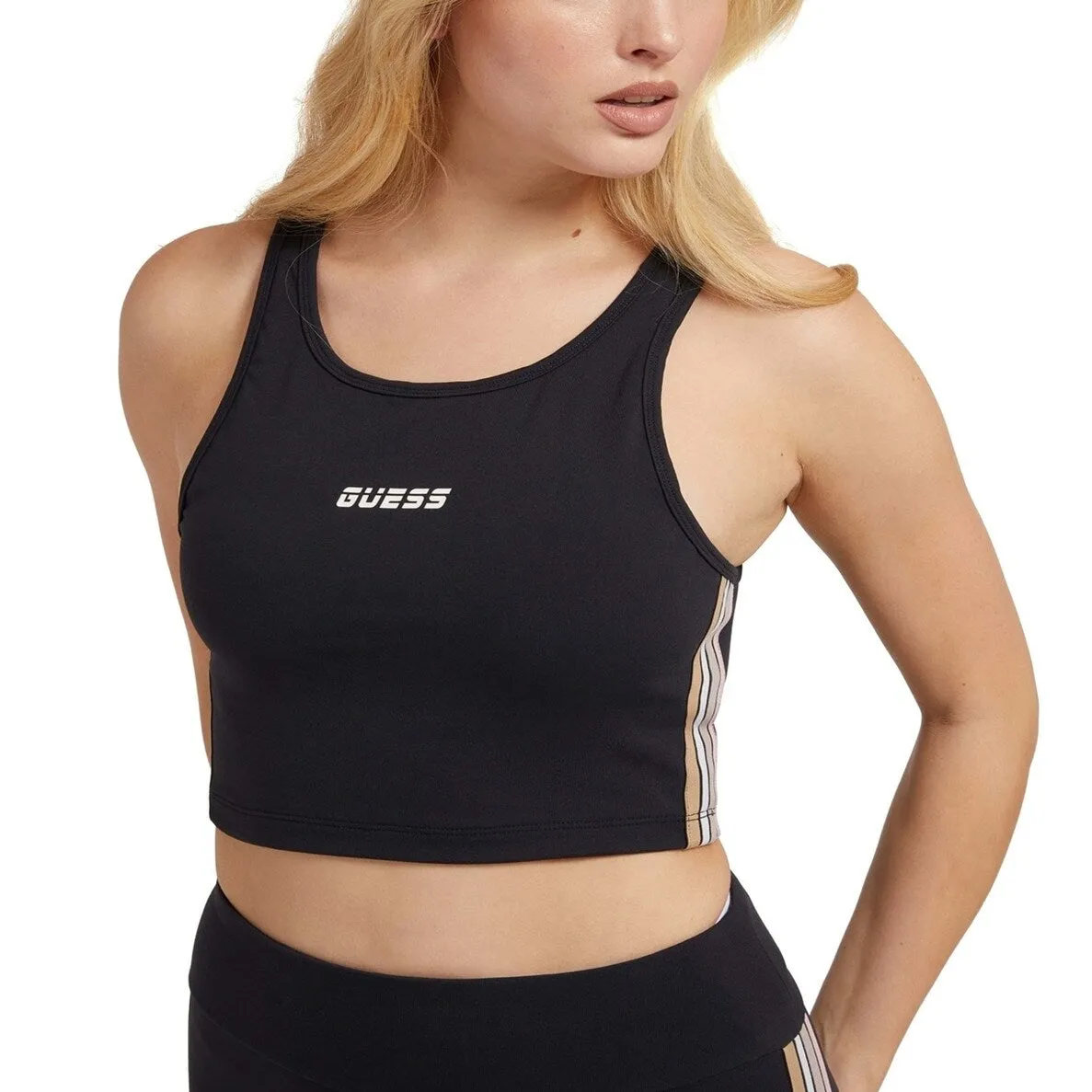 GUESS Women's Brittany Active Crop Top Black Size Large sold by Zulily product image thumbnail 2