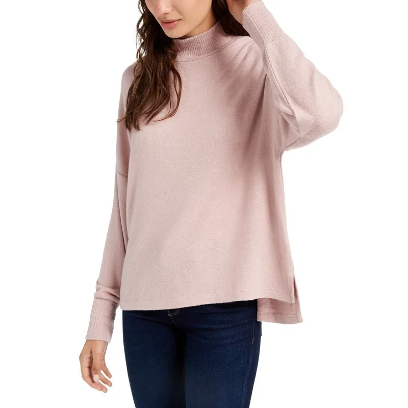 Hippie Rose Juniors' Women's Cozy Mock Neck Pullover Pink Size Small sold by Zulily