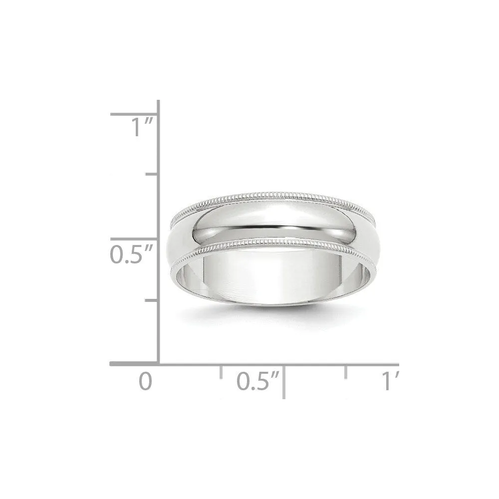 Curata 10k White Gold Unisex 6 mm Milgrain Half-Round Light Wedding Band (sizes 4-14) sold by Zulily product image thumbnail 2