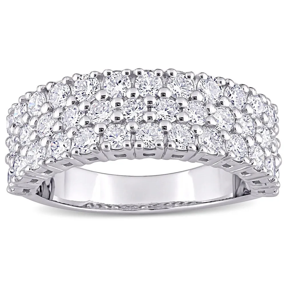 Miadora 14k White Gold 1 3/4ct TDW Diamond Triple-row Eternity Wedding Band Ring sold by Zulily product image thumbnail 2
