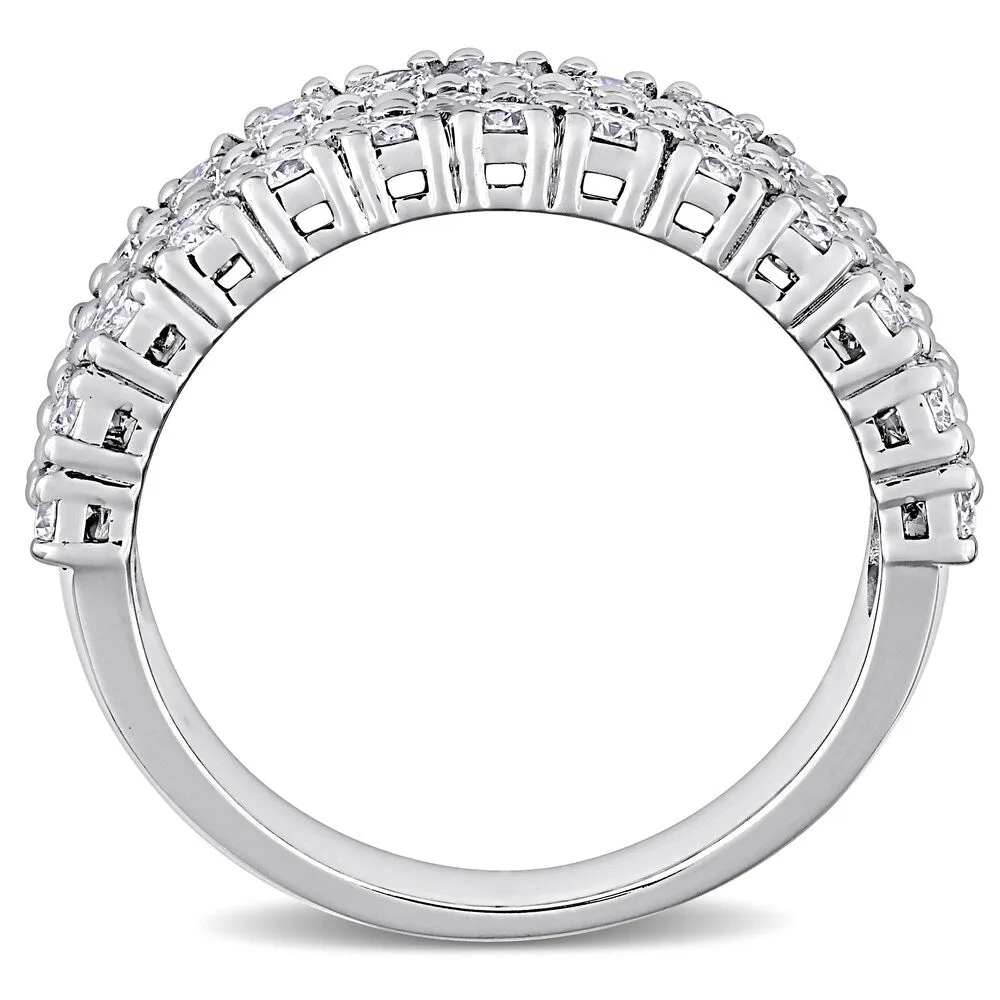 Miadora 14k White Gold 1 3/4ct TDW Diamond Triple-row Eternity Wedding Band Ring sold by Zulily product image thumbnail 4