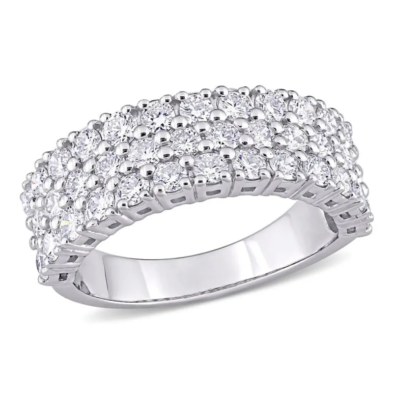 Miadora 14k White Gold 1 3/4ct TDW Diamond Triple-row Eternity Wedding Band Ring sold by Zulily