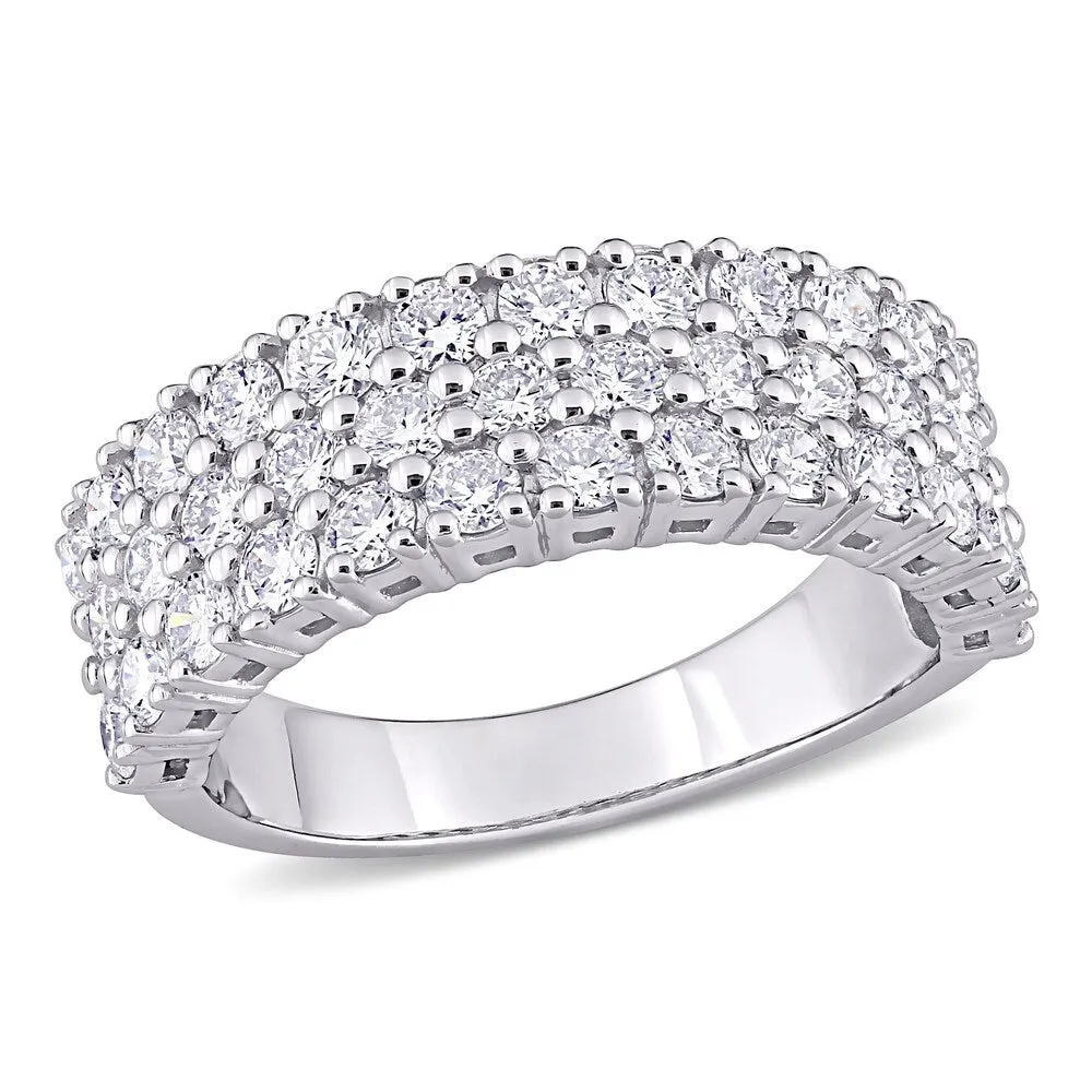 Miadora 14k White Gold 1 3/4ct TDW Diamond Triple-row Eternity Wedding Band Ring sold by Zulily