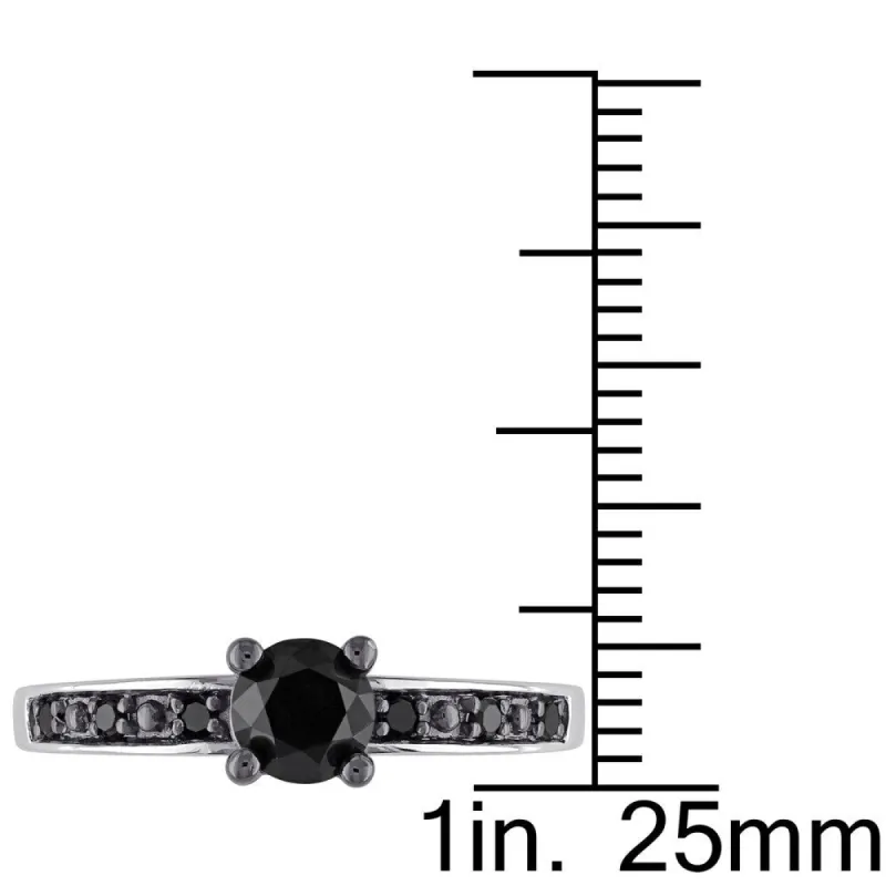 Miadora Sterling Silver 4/5ct TDW Black Diamond Solitaire Ring sold by Zulily