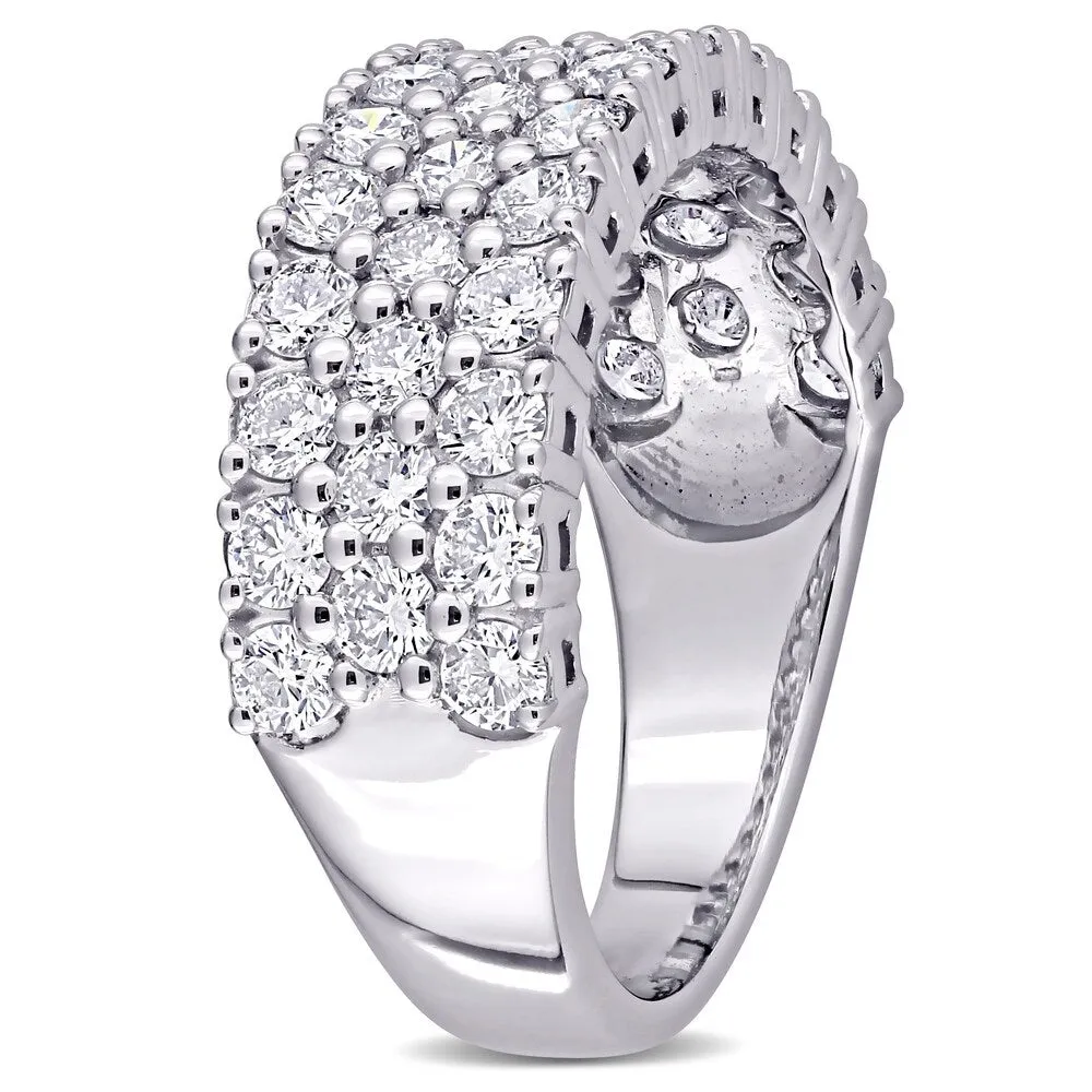 Miadora 14k White Gold 1 3/4ct TDW Diamond Triple-row Eternity Wedding Band Ring sold by Zulily product image thumbnail 3