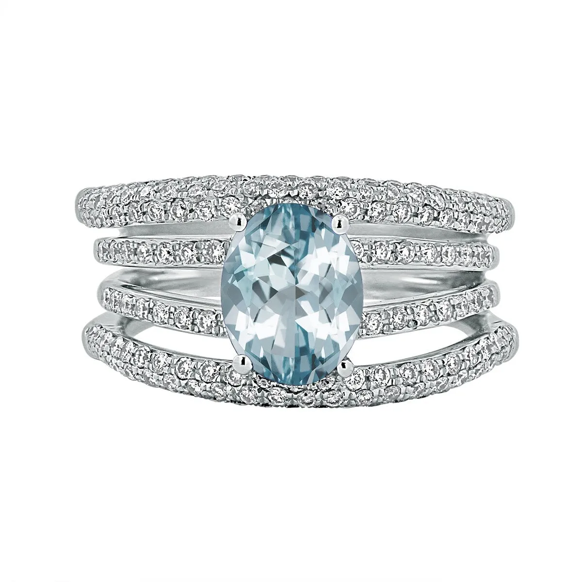 Auriya 1 1/2ct Oval Aquamarine and Diamond Ring 9/10ctw 18K Gold sold by Zulily product image thumbnail 2