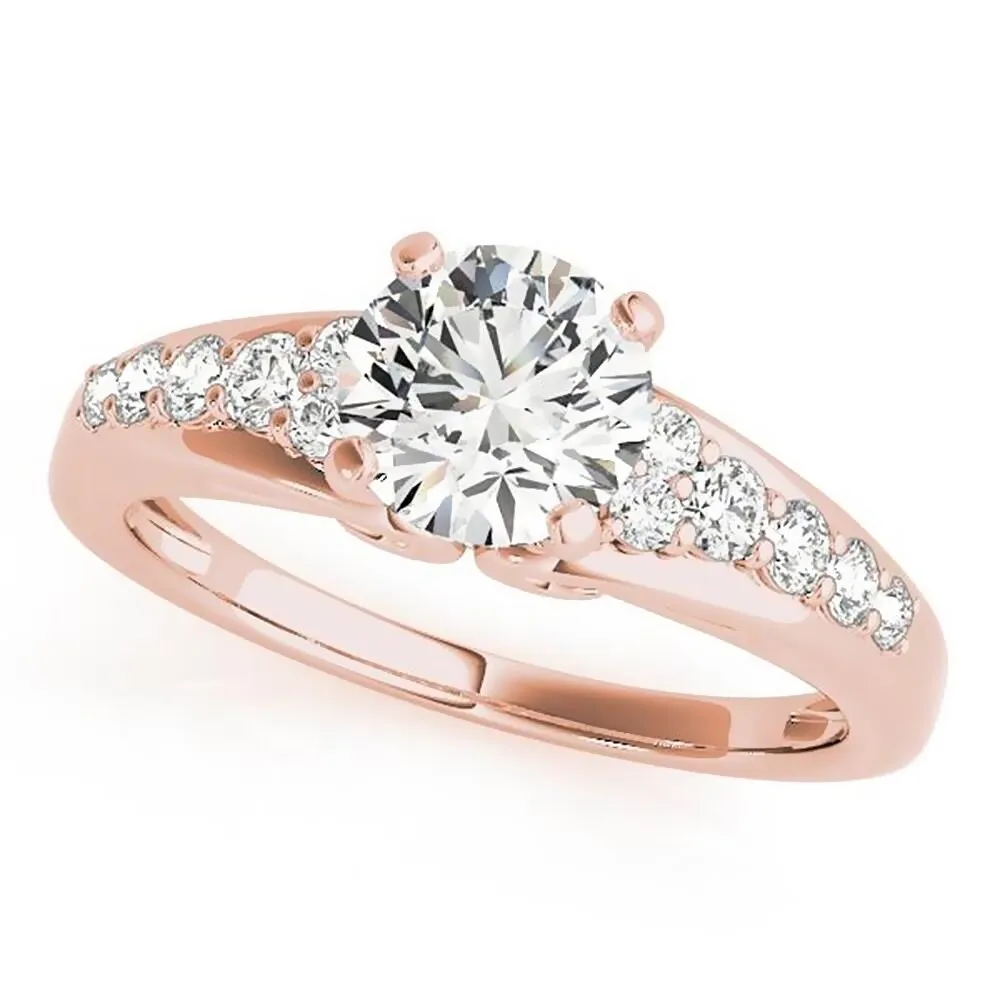 Auriya 1ct Round Moissanite and 1/3ctw Diamond Engagement Ring 14K Gold sold by Zulily product image thumbnail 3