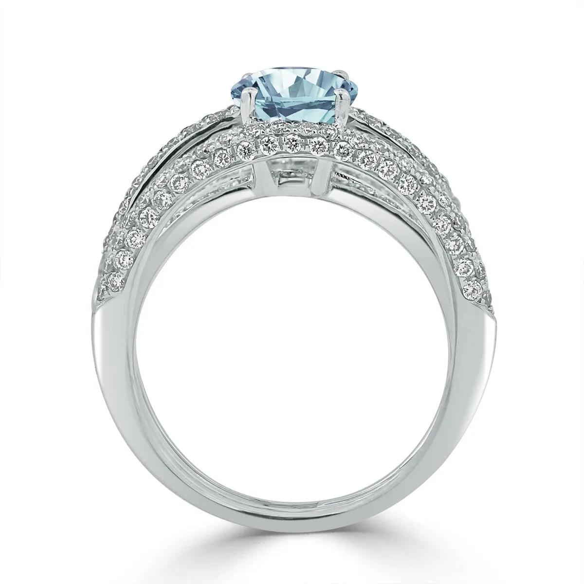 Auriya 1 1/2ct Oval Aquamarine and Diamond Ring 9/10ctw 18K Gold sold by Zulily product image thumbnail 4