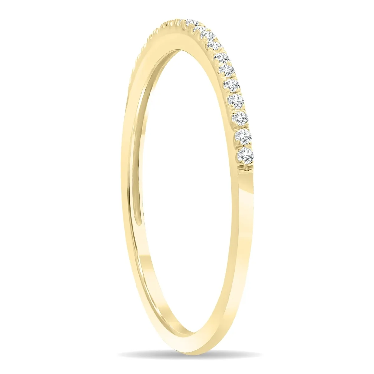 Women's 1/10 Carat TW 1MM Thin Diamond Wedding Band in 10K Yellow Gold sold by Zulily product image thumbnail 3