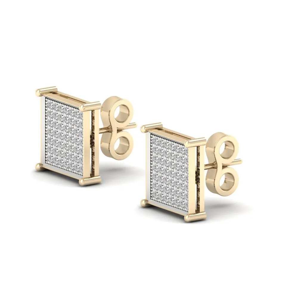 1/3ct TDW Diamond Cluster Stud Earrings in 10K Yellow Gold sold by Zulily product image thumbnail 2