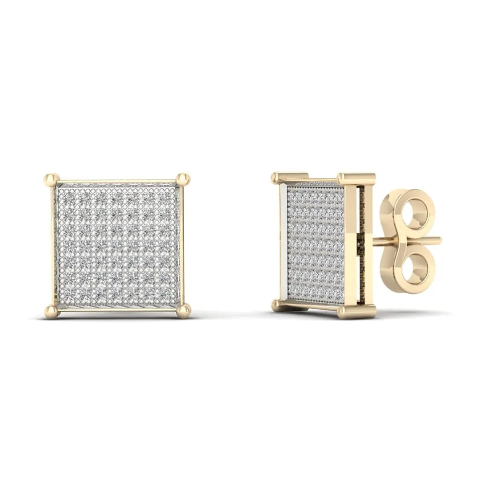 1/3ct TDW Diamond Cluster Stud Earrings in 10K Yellow Gold sold by Zulily product image thumbnail 3