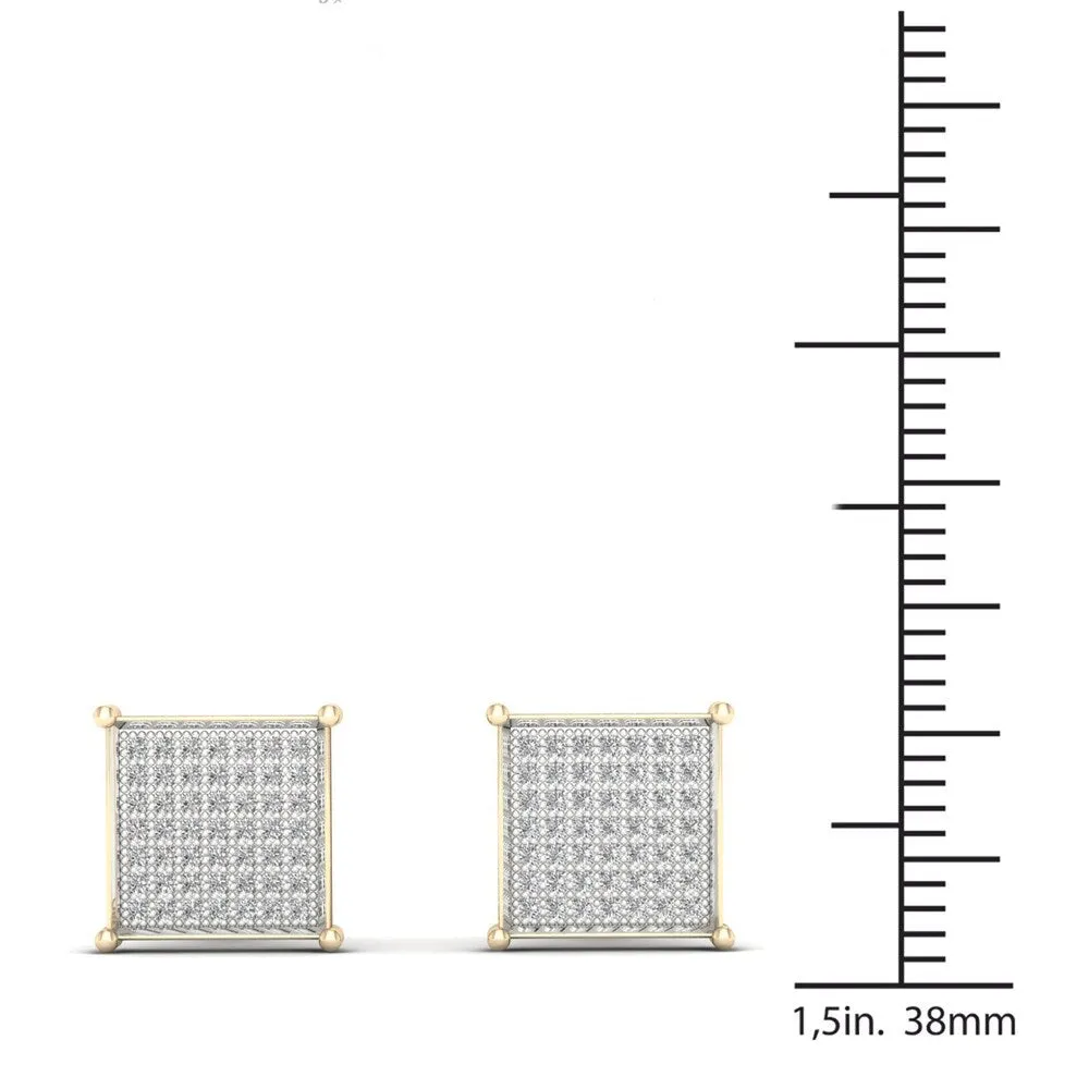 1/3ct TDW Diamond Cluster Stud Earrings in 10K Yellow Gold sold by Zulily product image thumbnail 4