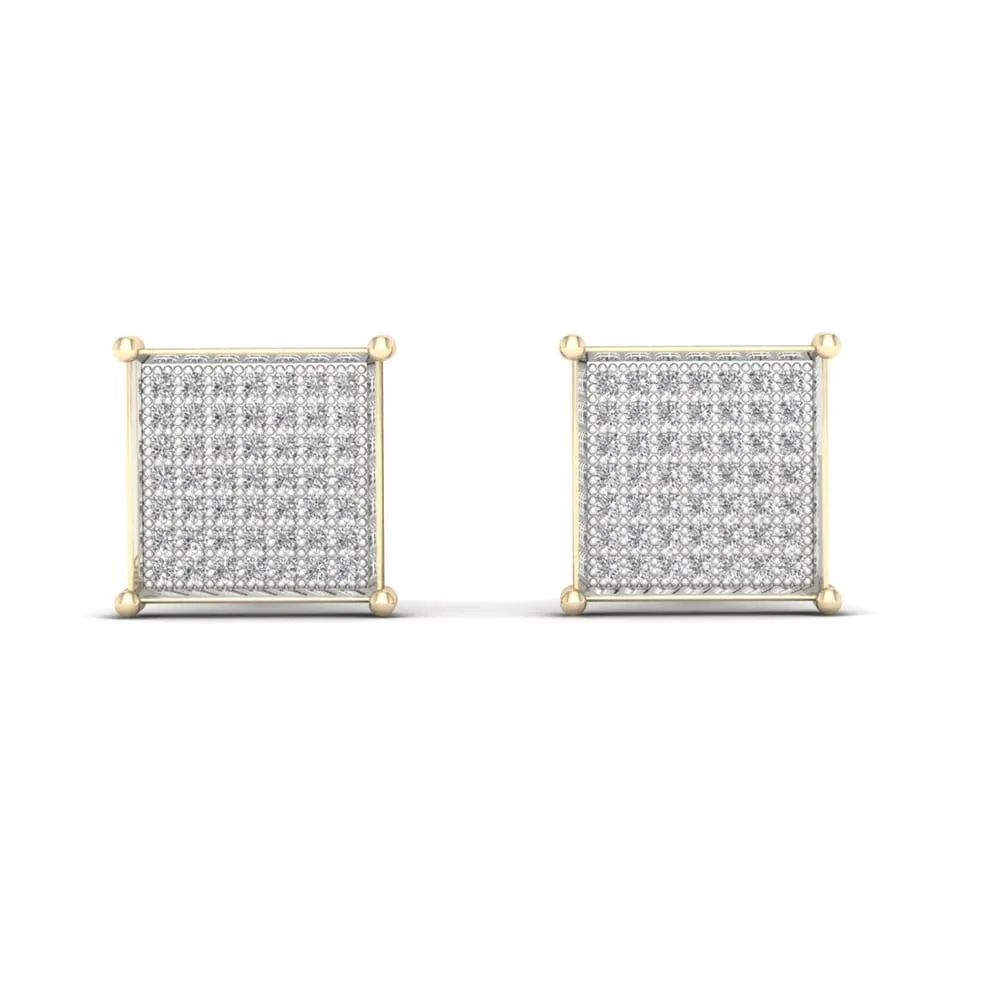 1/3ct TDW Diamond Cluster Stud Earrings in 10K Yellow Gold sold by Zulily