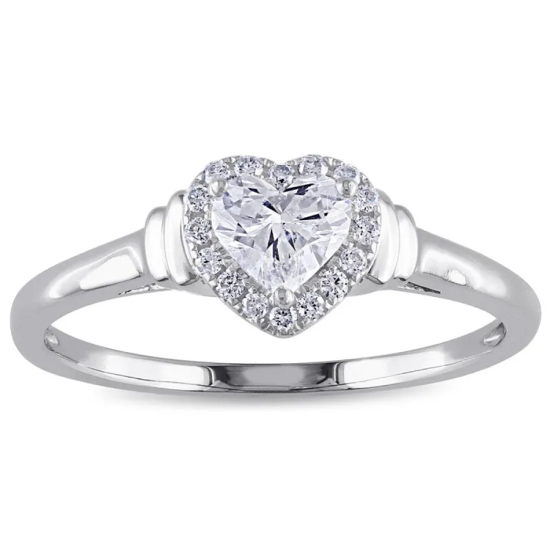 Miadora Signature Collection 14k White Gold 1/2ct TDW Heart Diamond Ring sold by Zulily