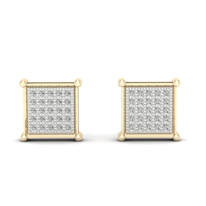 1/6ct TDW Diamond Cluster Stud Earrings in 10K Yellow Gold sold by Zulily