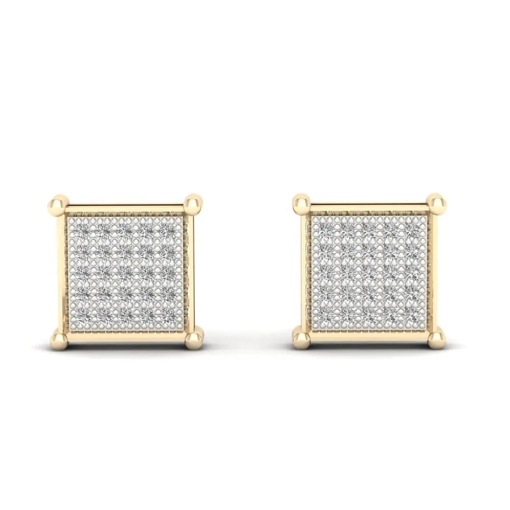 1/6ct TDW Diamond Cluster Stud Earrings in 10K Yellow Gold sold by Zulily