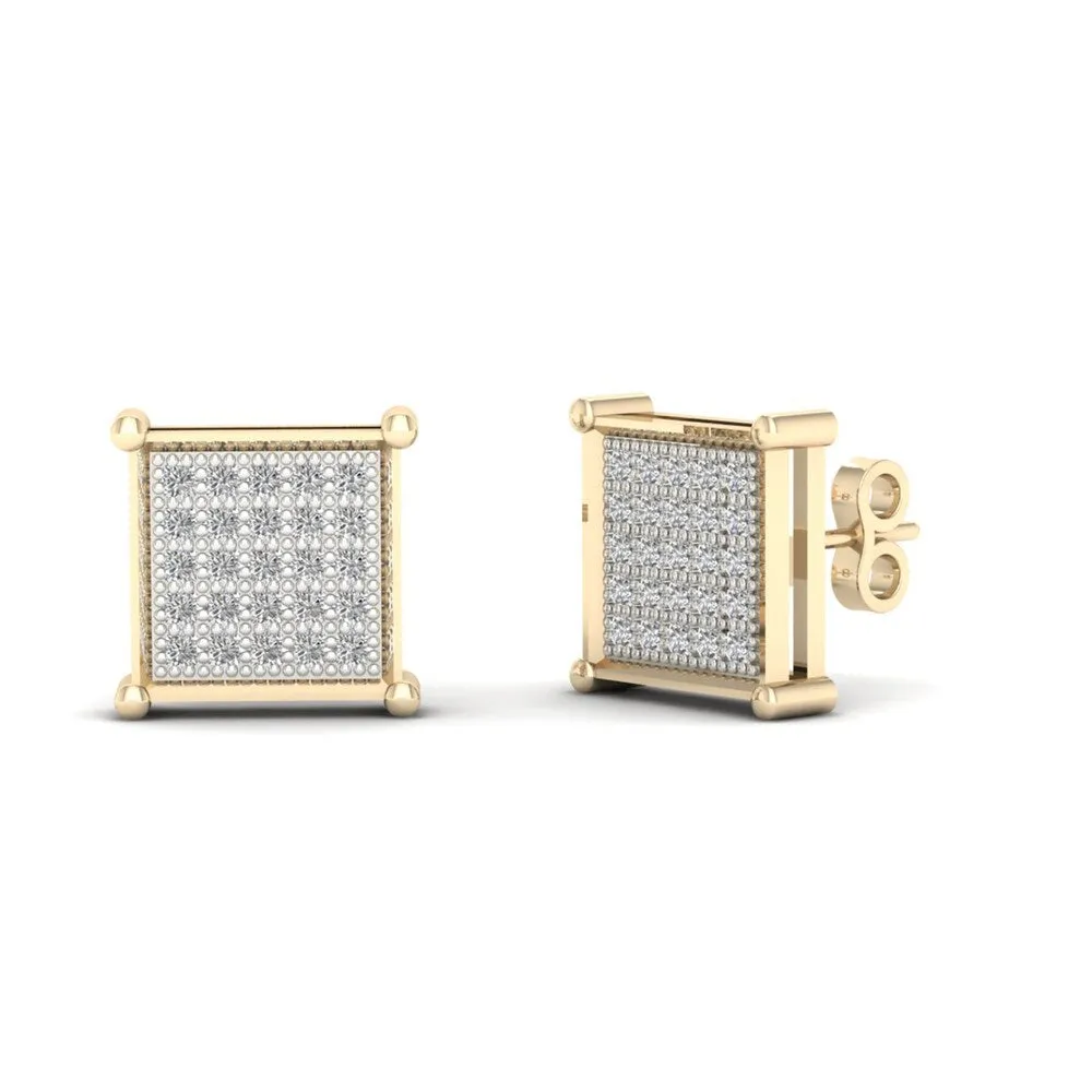 1/6ct TDW Diamond Cluster Stud Earrings in 10K Yellow Gold sold by Zulily product image thumbnail 3