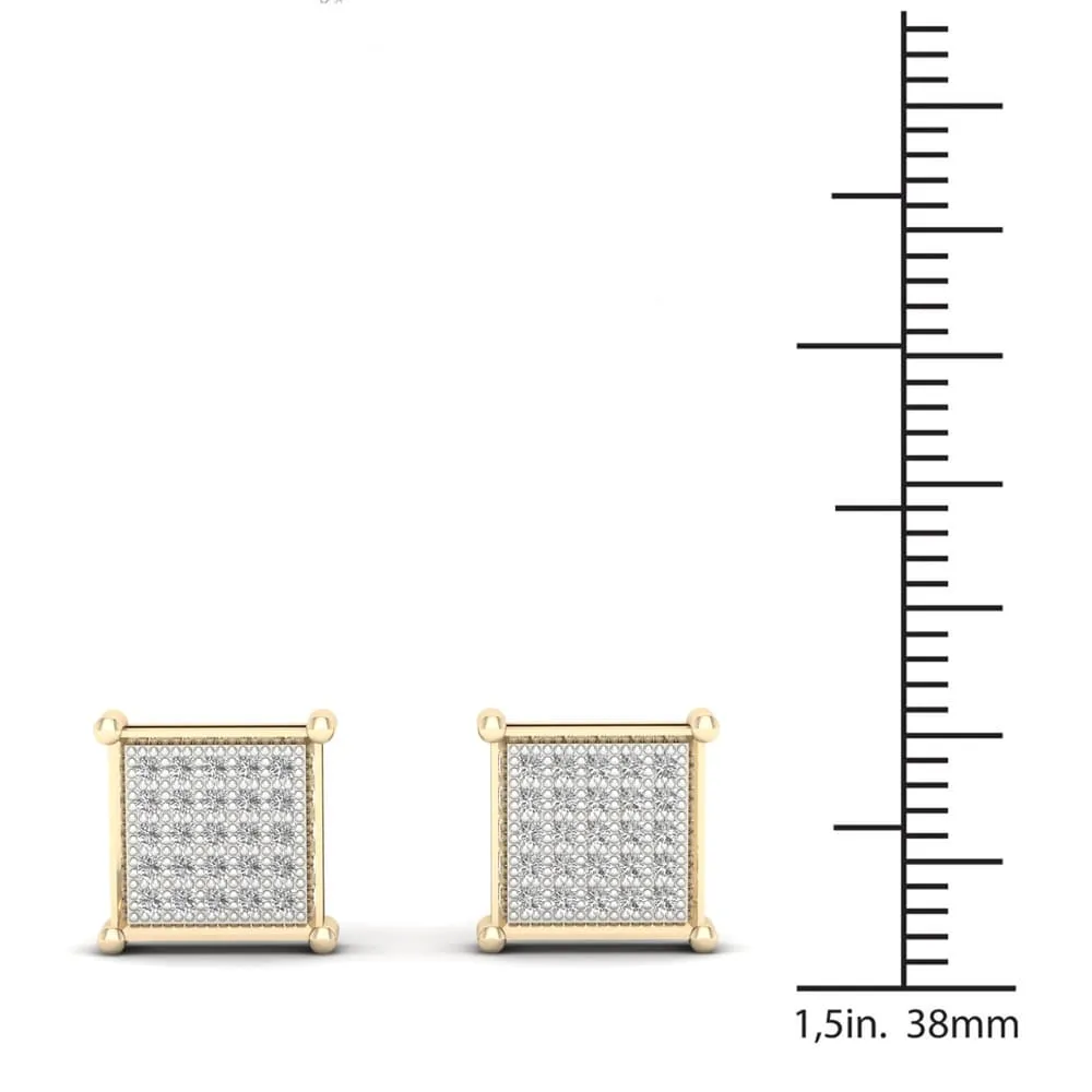 1/6ct TDW Diamond Cluster Stud Earrings in 10K Yellow Gold sold by Zulily product image thumbnail 4