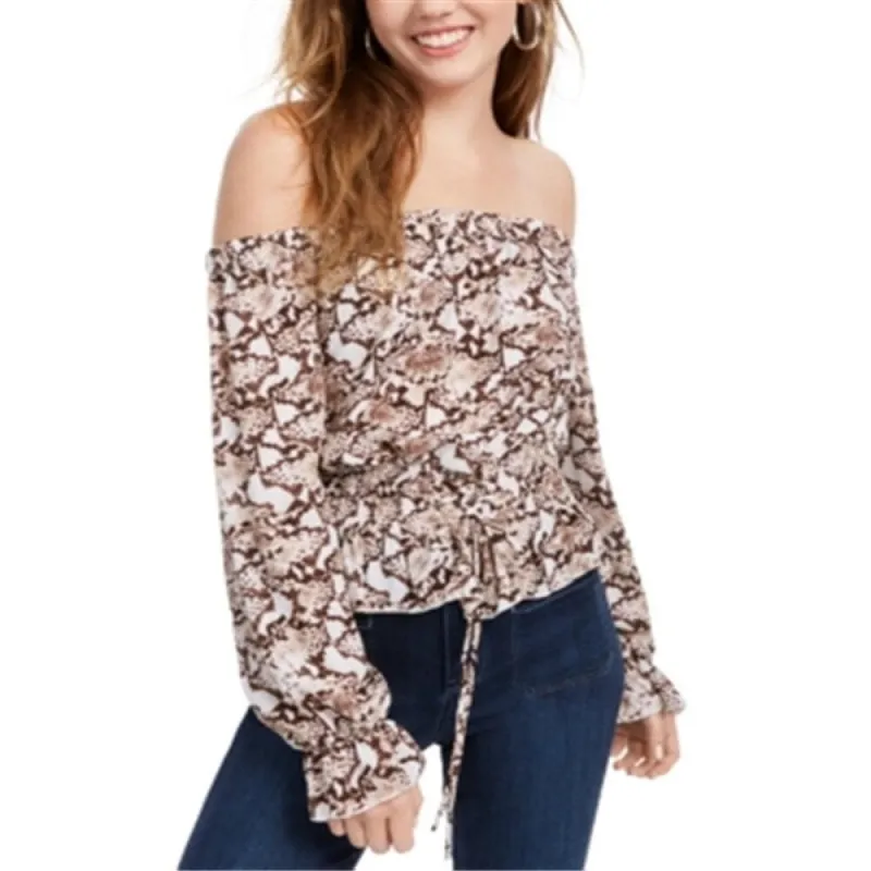 Ultra Flirt Juniors' Smocked Off-the-Shoulder Top Purple Size S sold by Zulily
