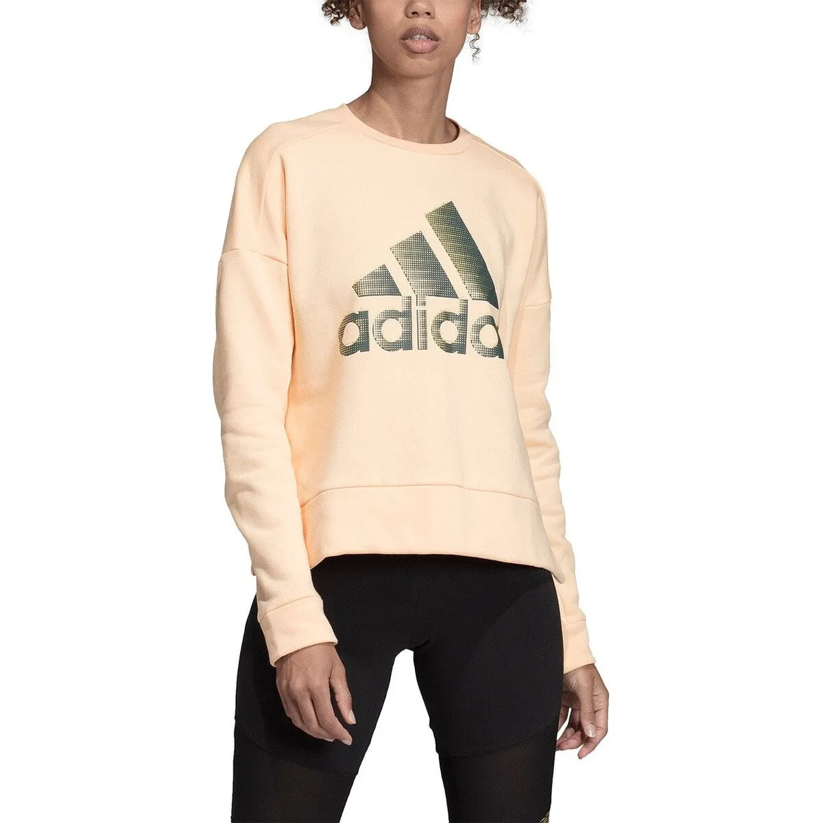 Adidas Women's Glam-Logo Sweatshirt Orange sold by Zulily product image thumbnail 4