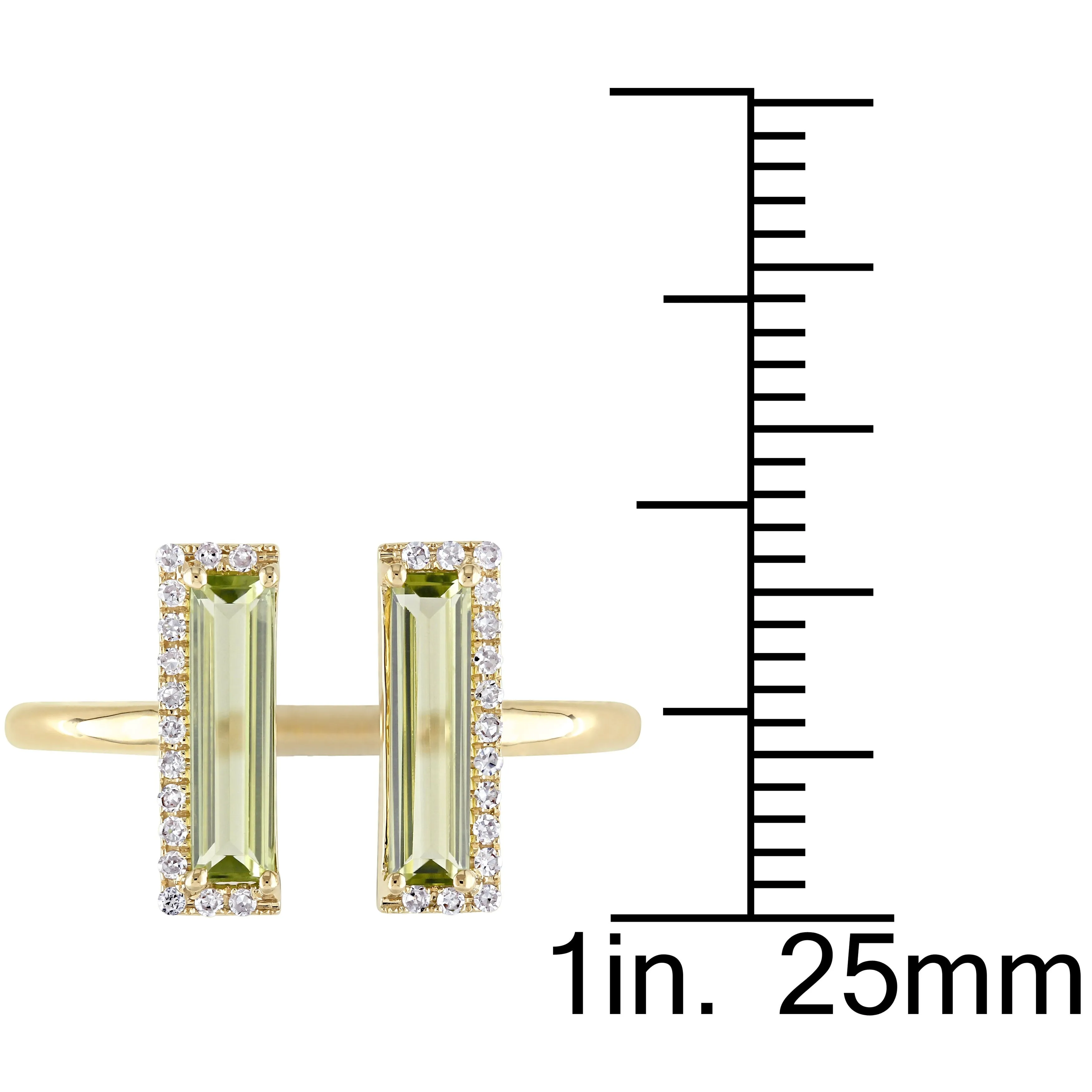 Miadora 1ct TGW Peridot and 1/10ct Diamond Open Ring in 14k Yellow Gold sold by Zulily product image thumbnail 3