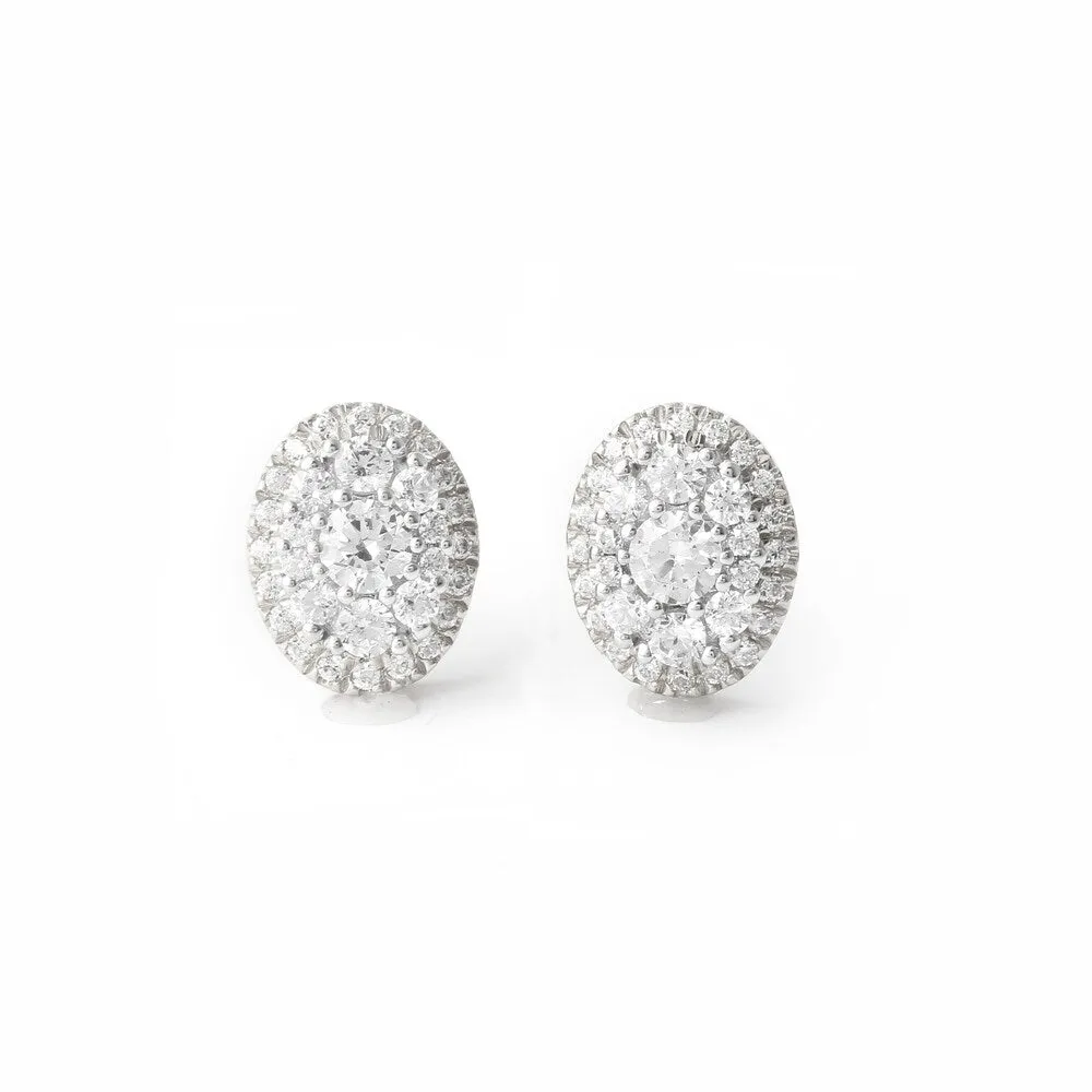 1/2ct TDW Diamond Oval Shape Halo Stud Earrings in 10k Gold by De Couer sold by Zulily product image thumbnail 4