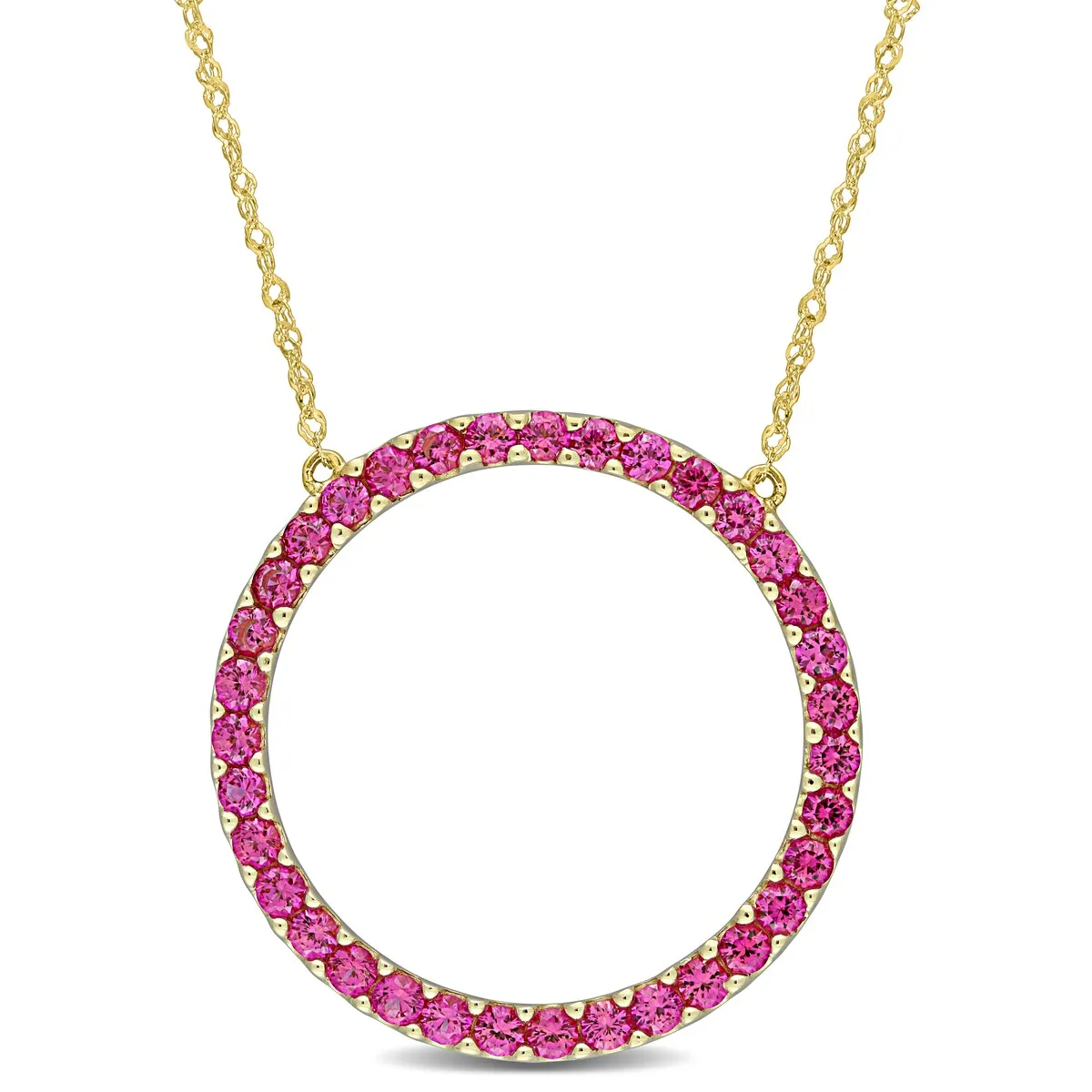 Miadora 10k Yellow Gold Created Ruby Circle of Life Birthstone Necklace sold by Zulily